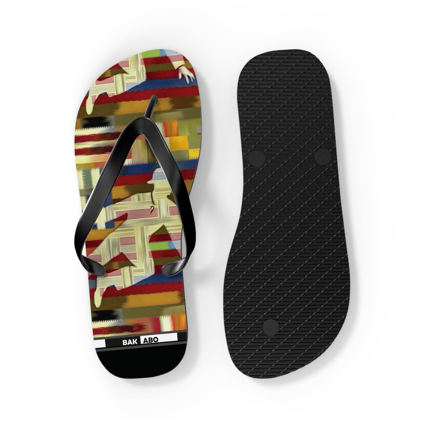 Abstract Colorblock Flip Flops – Bold Geo Beach Sandals Printify bakabo.club