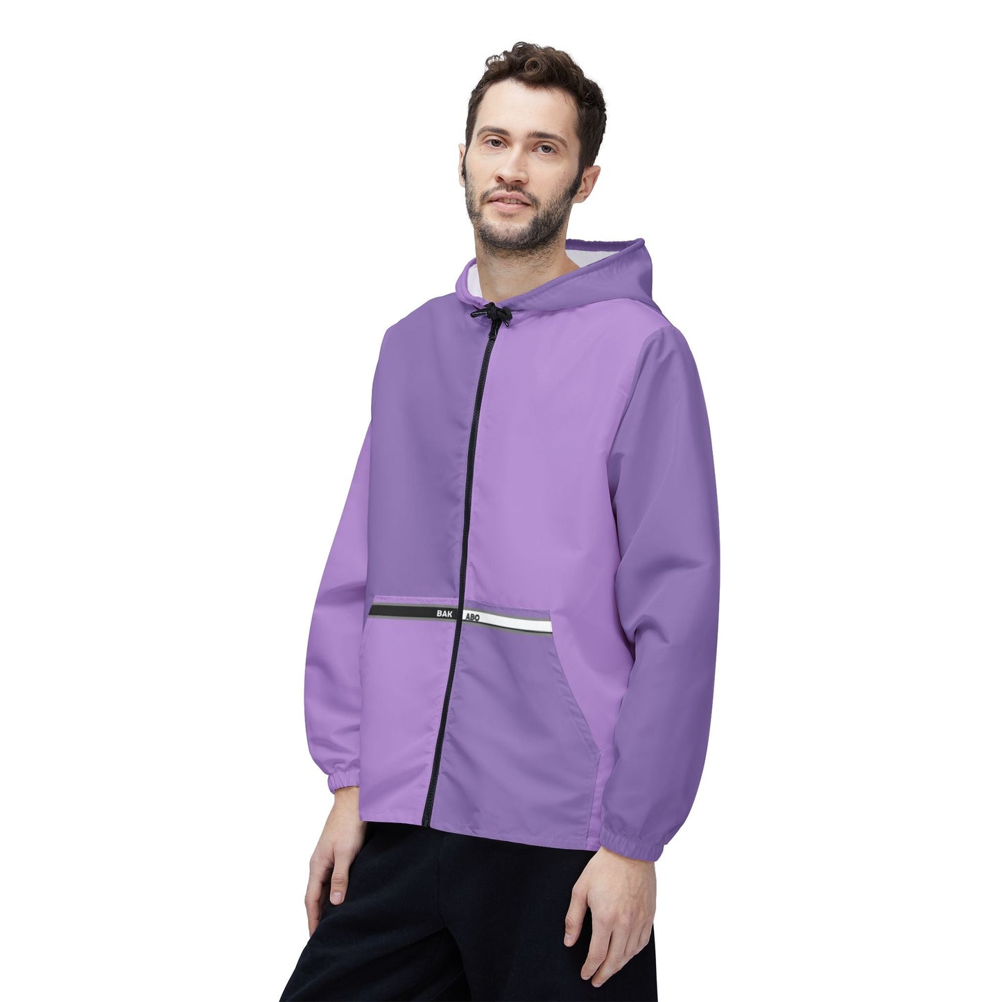 Lavender Purple Hooded Windbreaker Jacket — Lightweight All-Over Print Printify bakabo.club