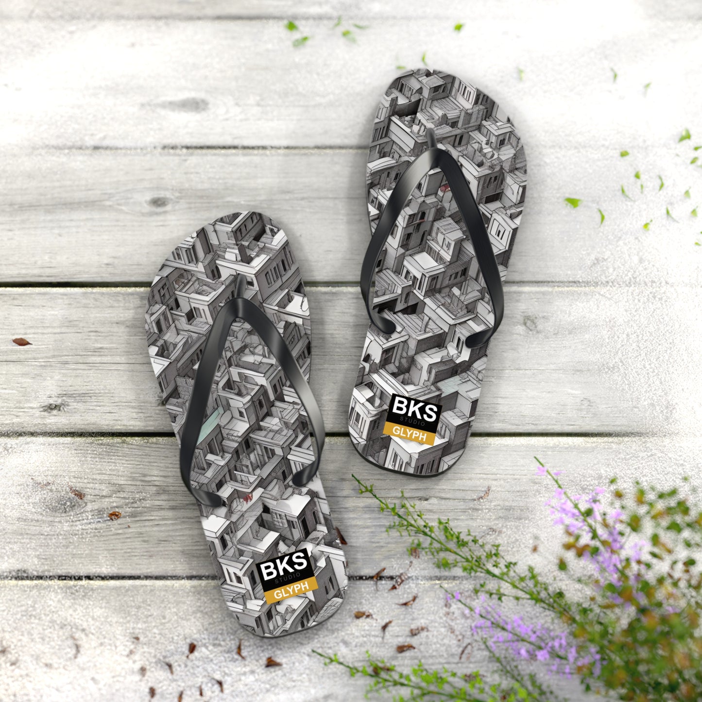BKS Glyph Escher™ Flip Flops