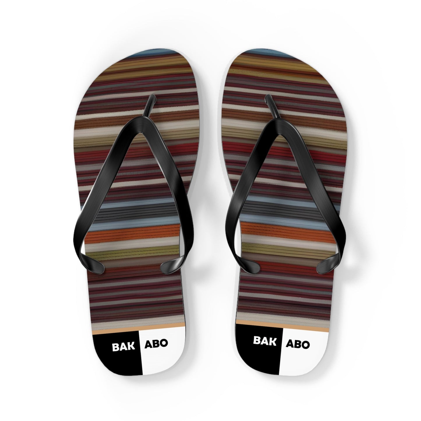 Striped Brown Beach Flip Flops – Casual Summer Sandals Printify bakabo.club