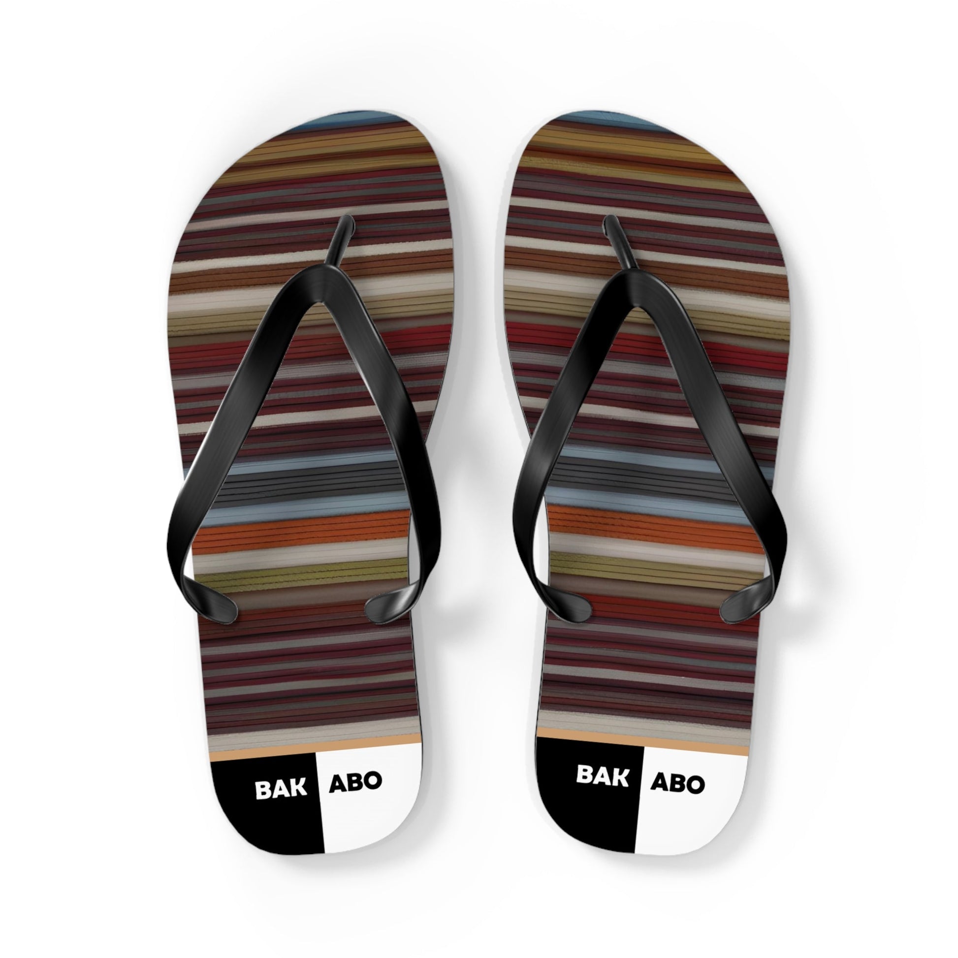 Striped Brown Beach Flip Flops – Casual Summer Sandals Printify bakabo.club