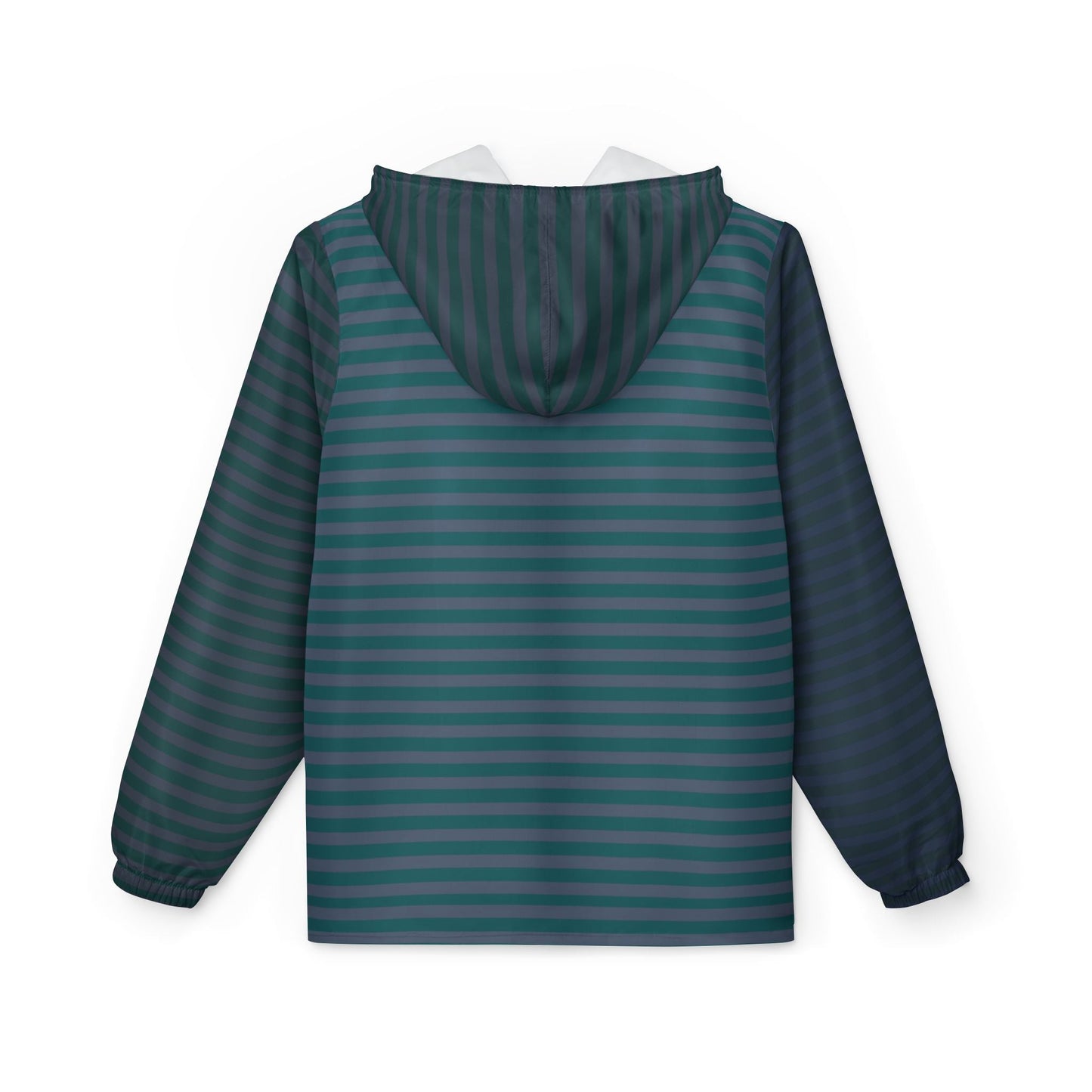 Striped Teal Windbreaker Jacket - Lightweight Hooded Windbreaker Printify bakabo.club