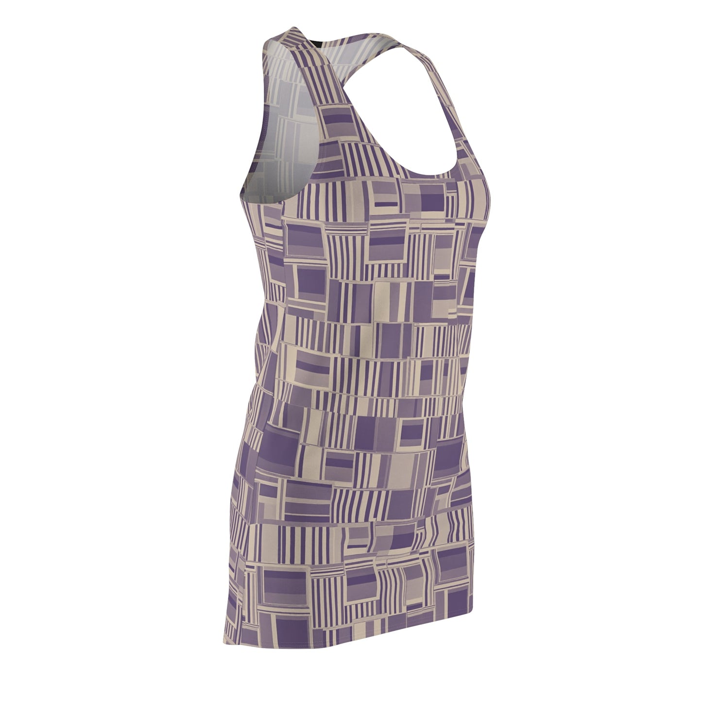Geometric Plum Racerback Dress — All-Over Print Midi Printify bakabo.club