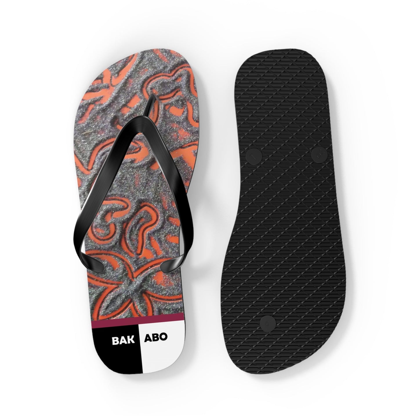 Abstract Coral Pattern Flip Flops — Artistic Summer Beach Sandals Printify bakabo.club