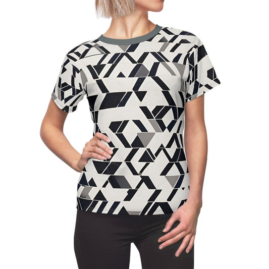 Mappe in bianco e nero (BKS)🖤T-shirt taglia e cuci da donna