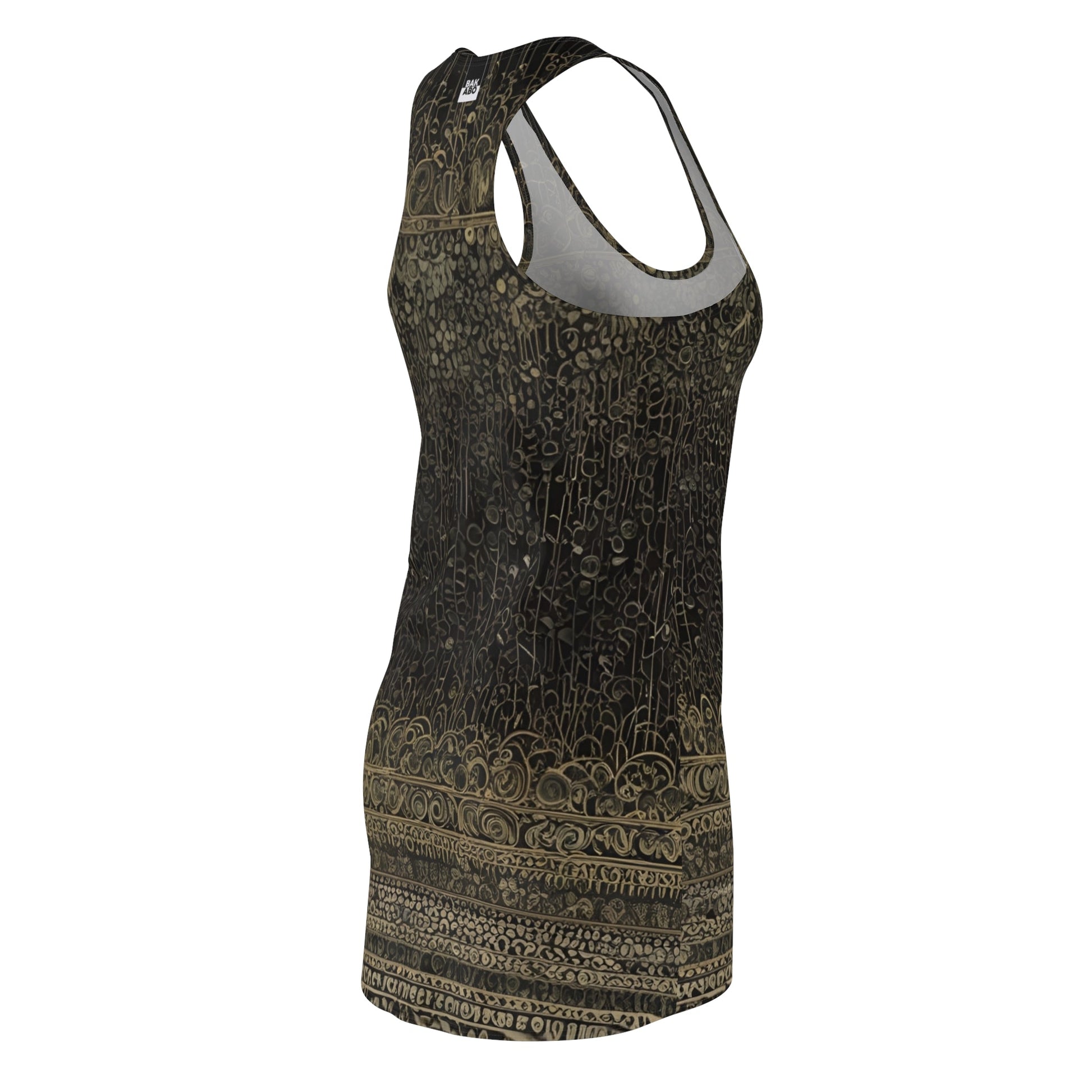 Racerback Dress – Vintage Ornate Dark Boho Pattern Printify bakabo.club