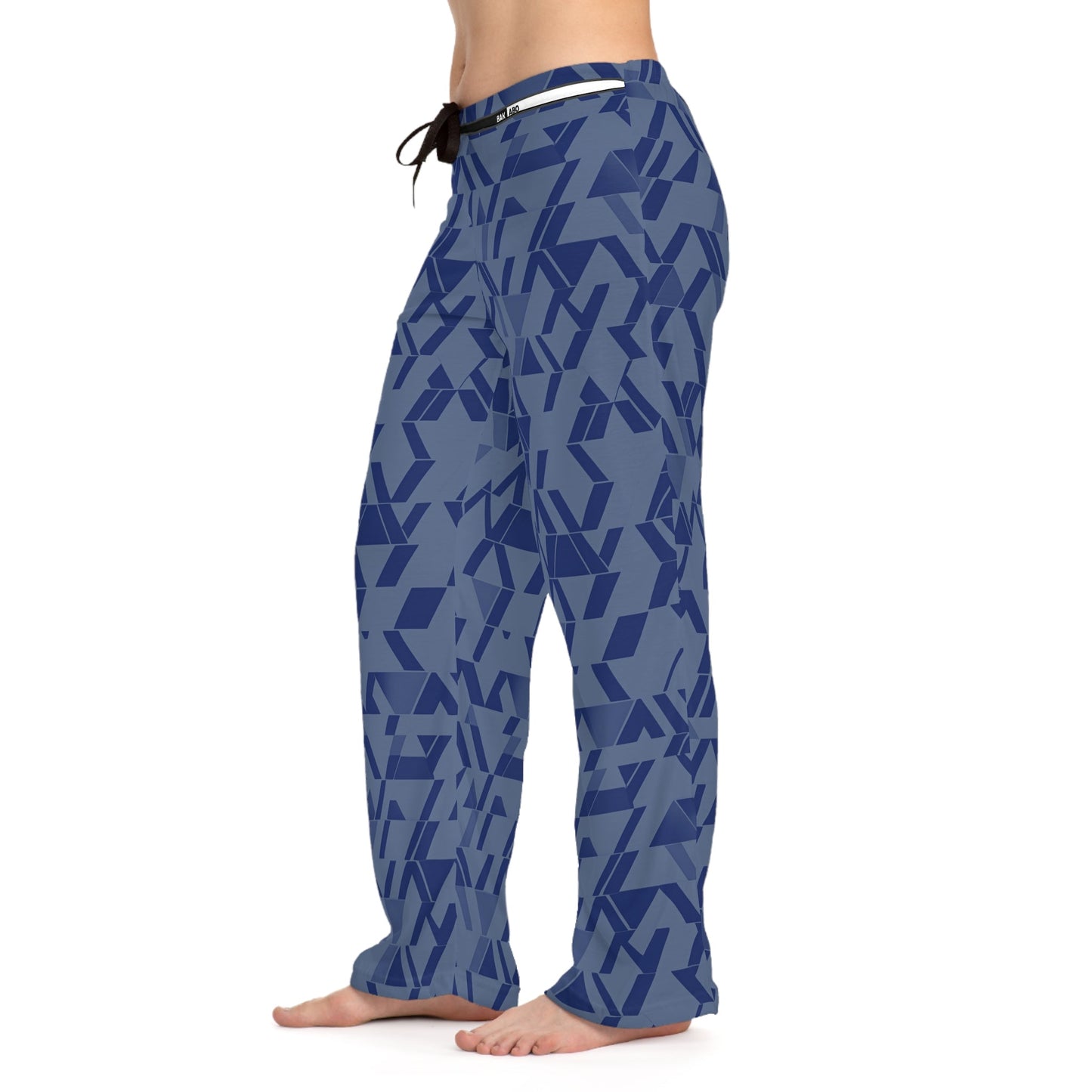 Geometric Navy Blue Women's Pajama Pants — Relaxed Lounge Sleepwear Printify bakabo.club