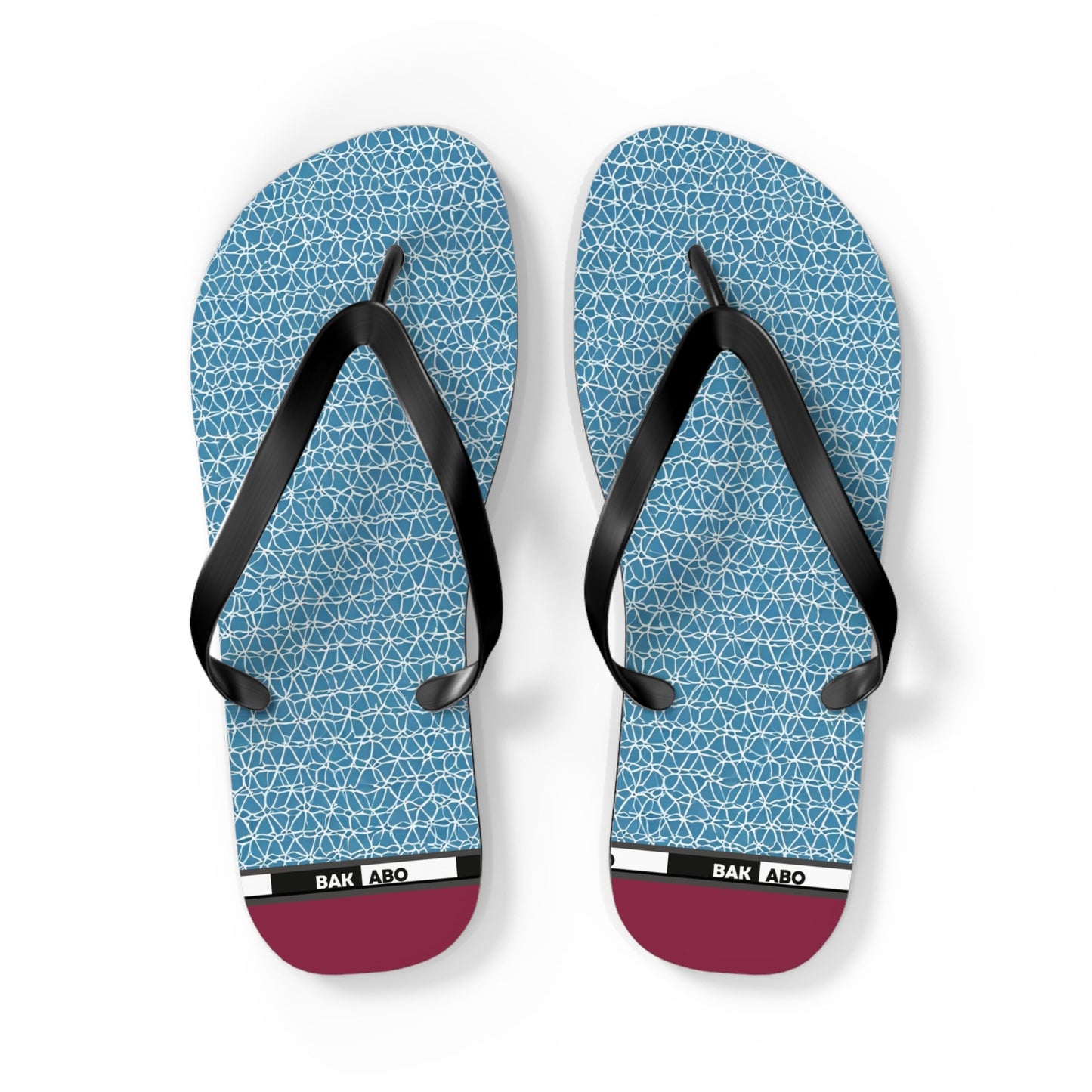 Blue Geometric Flip Flops – Lightweight Summer Beach Sandals Printify bakabo.club