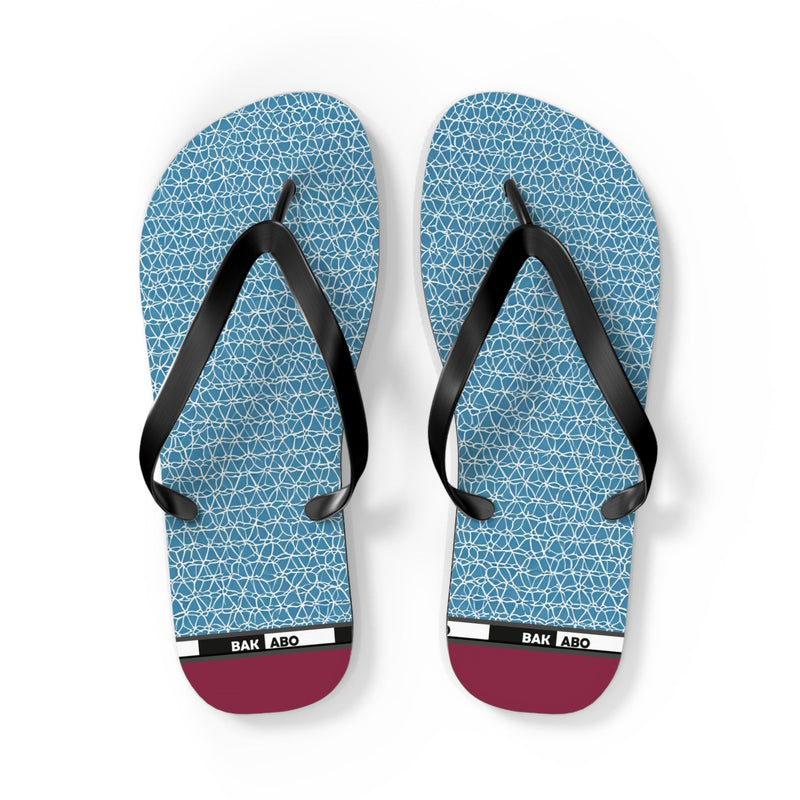 Blue Geometric Flip Flops – Lightweight Summer Beach Sandals Printify bakabo.club