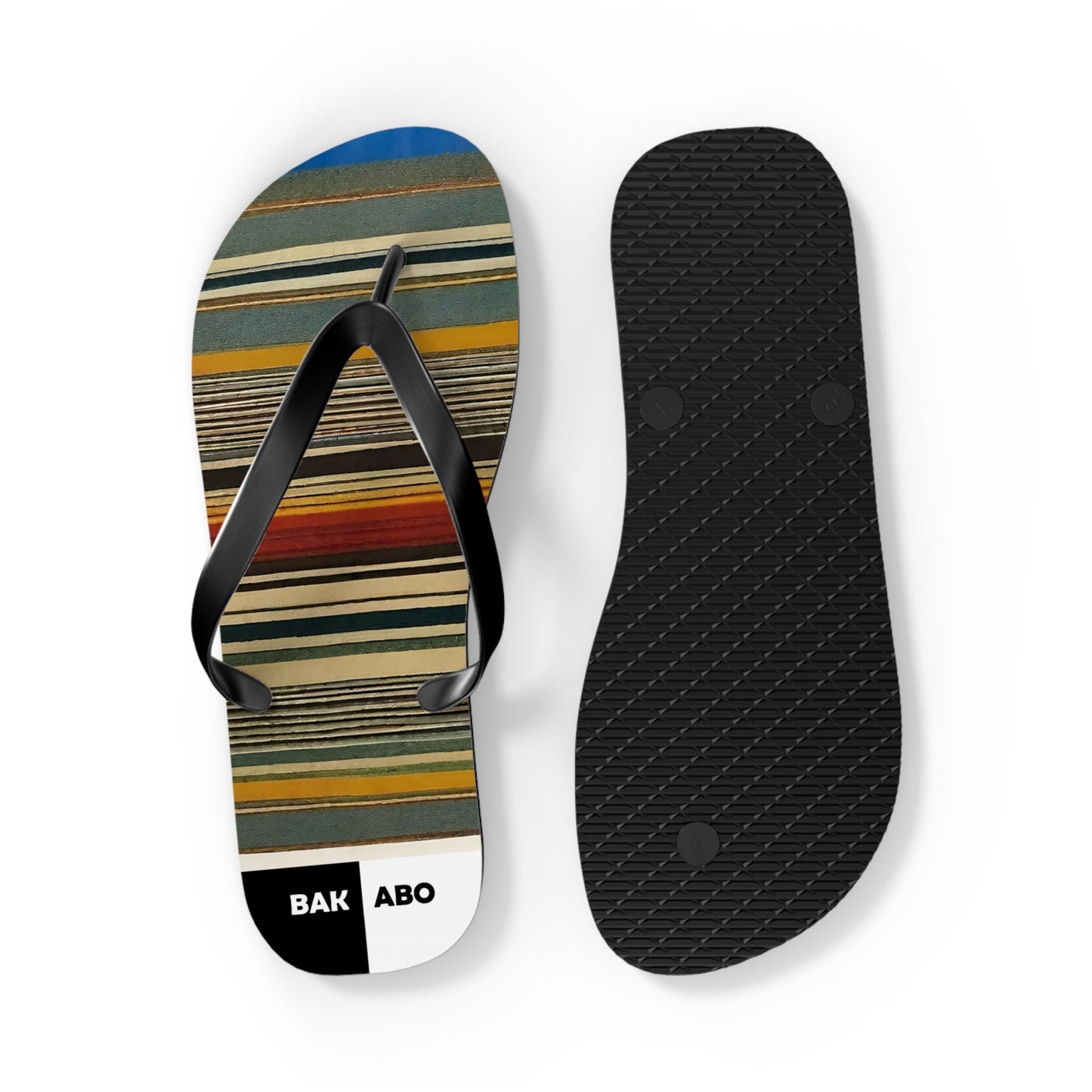 Serape Stripe Flip Flops — Southwestern Pattern Beach Sandals Printify bakabo.club