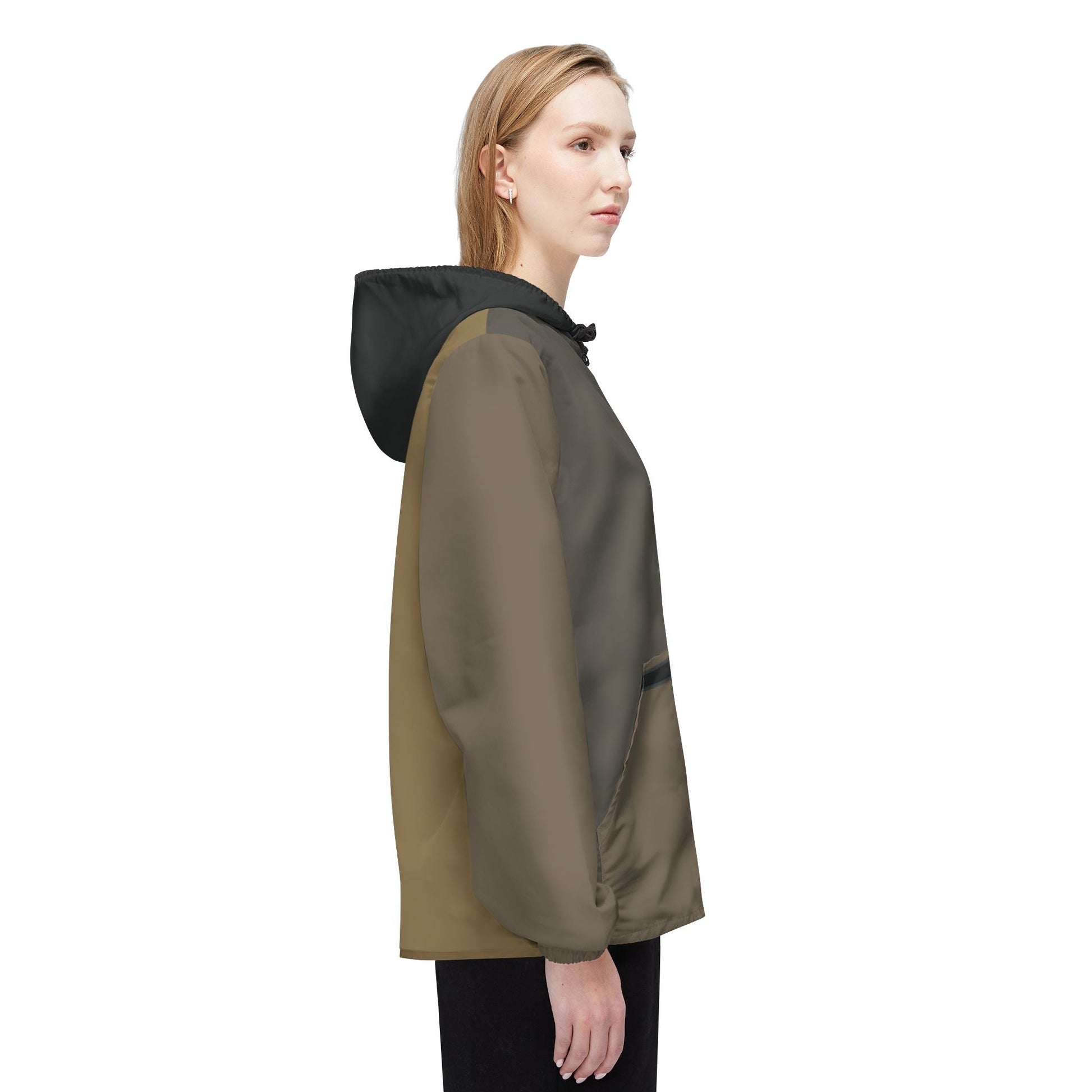 Olive Brown Lightweight Windbreaker Jacket – Packable Hooded Shell Printify bakabo.club