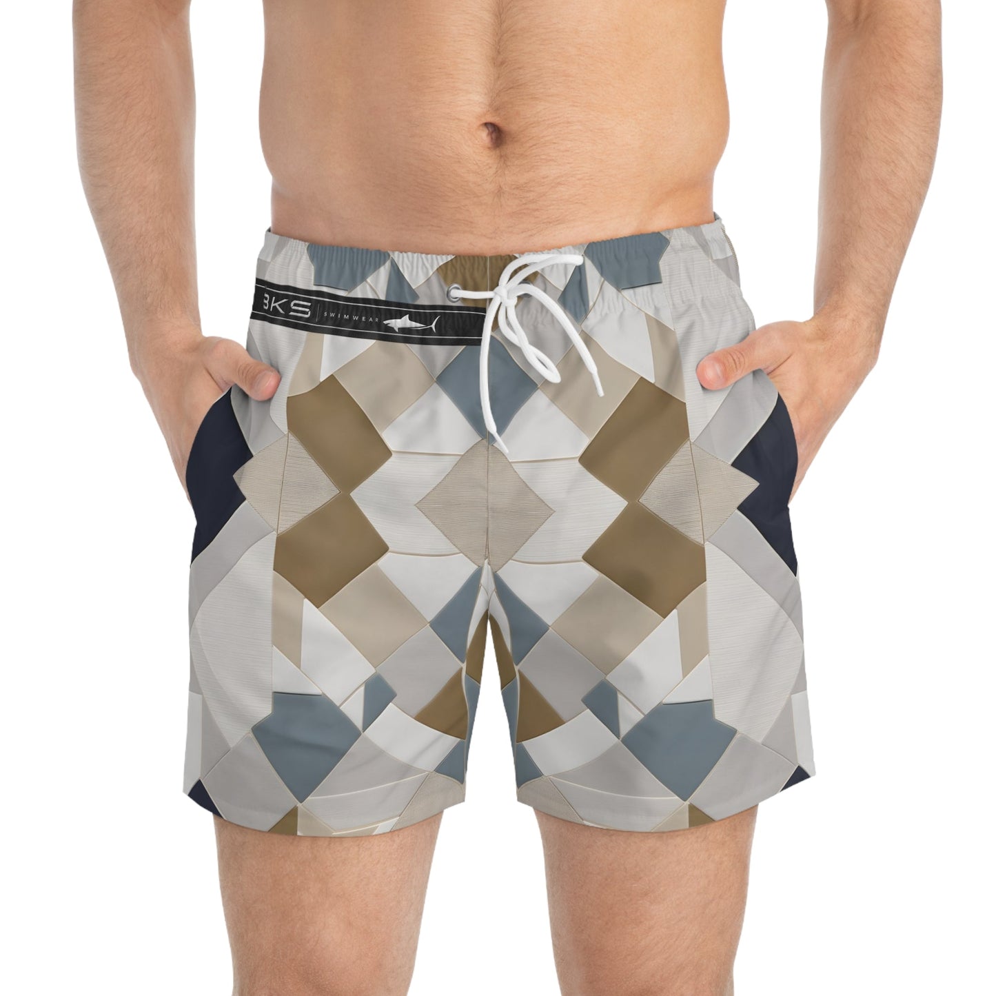 BKS Riviera Facet™ Swim Trunks Printify bakabo.club