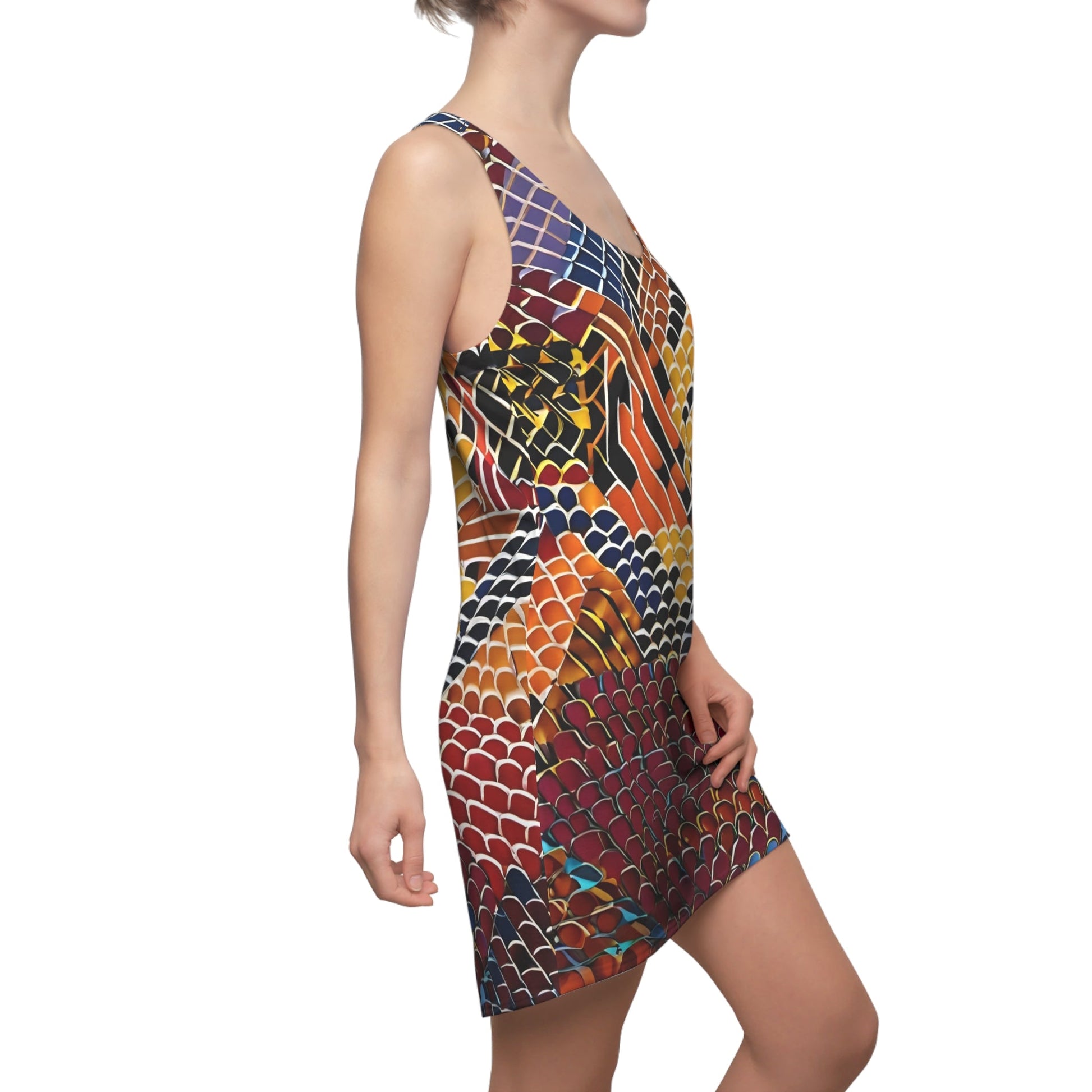 Koi Scale Racerback Dress — Vibrant Japanese Fish Print Printify bakabo.club