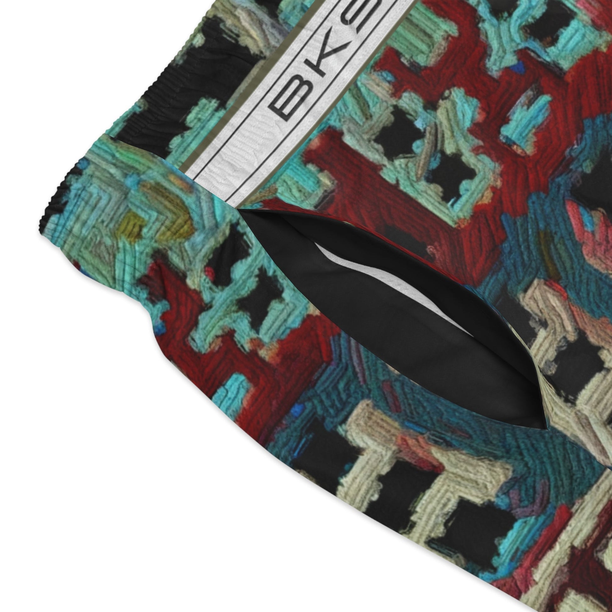 Ethnic Pattern Swim Trunks — Tribal Geometric AOP Beach Shorts Printify bakabo.club