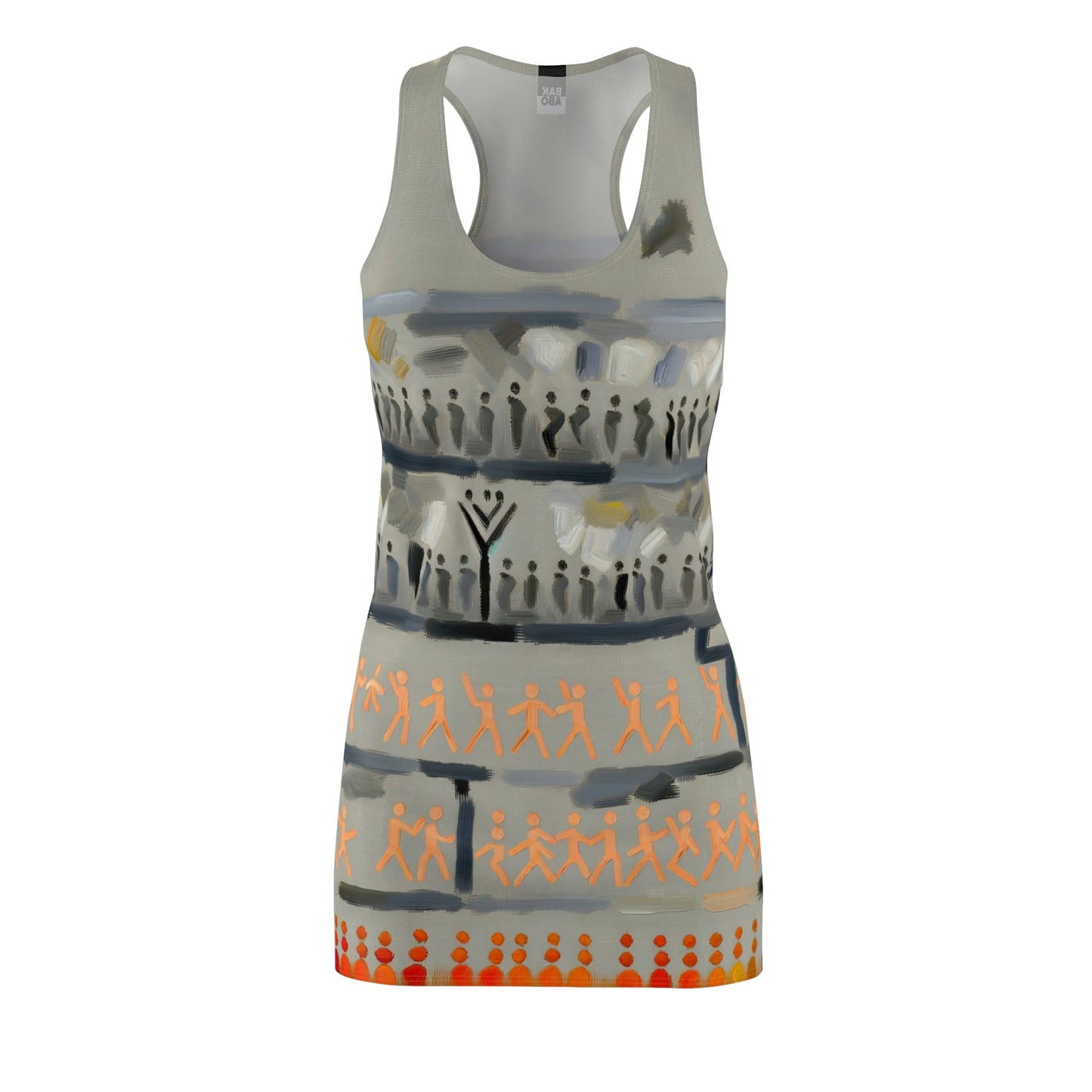 Racerback Dress — Abstract Tribal Stripe Print Printify bakabo.club