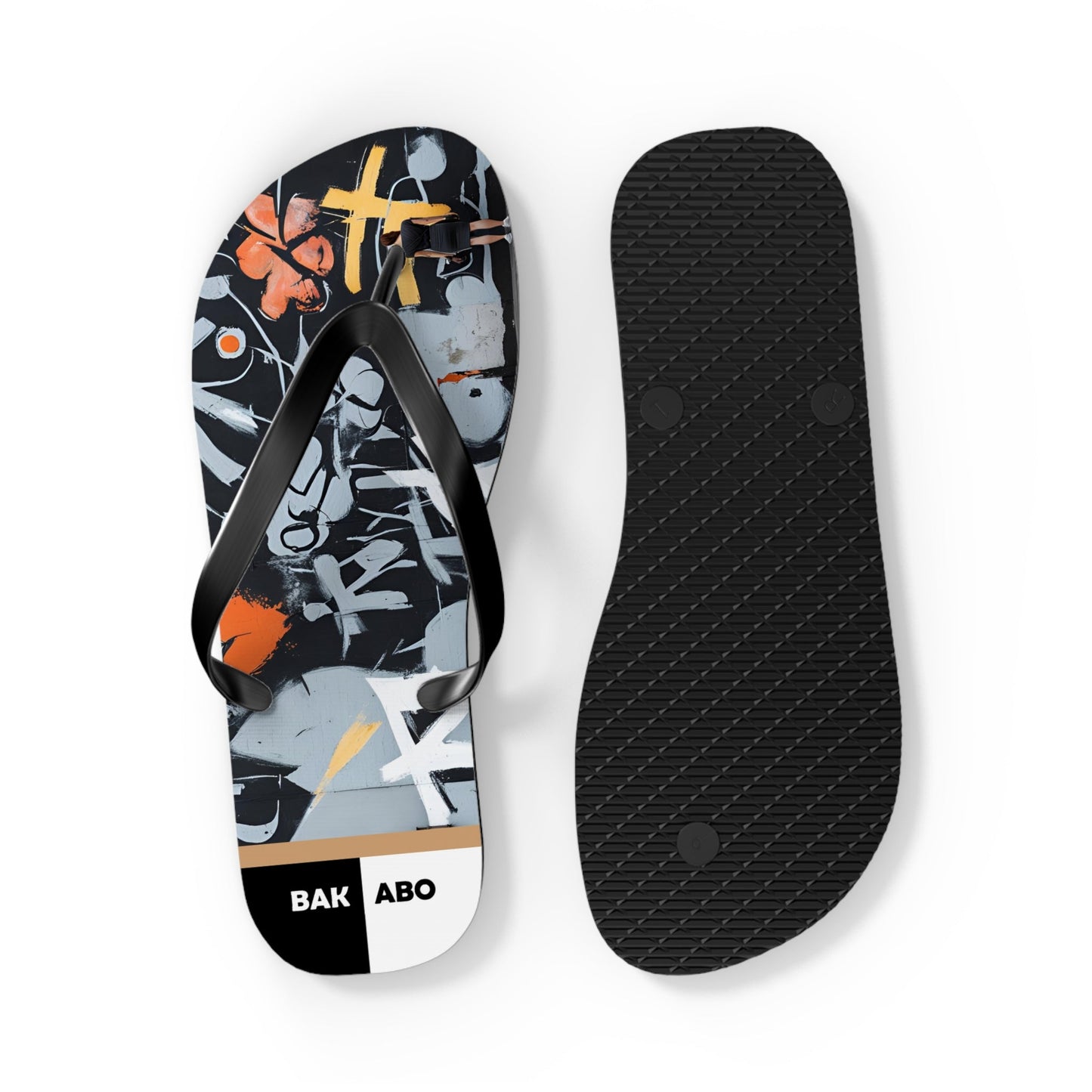 Graffiti Floral Flip Flops — Urban Art Beach Sandals Printify bakabo.club