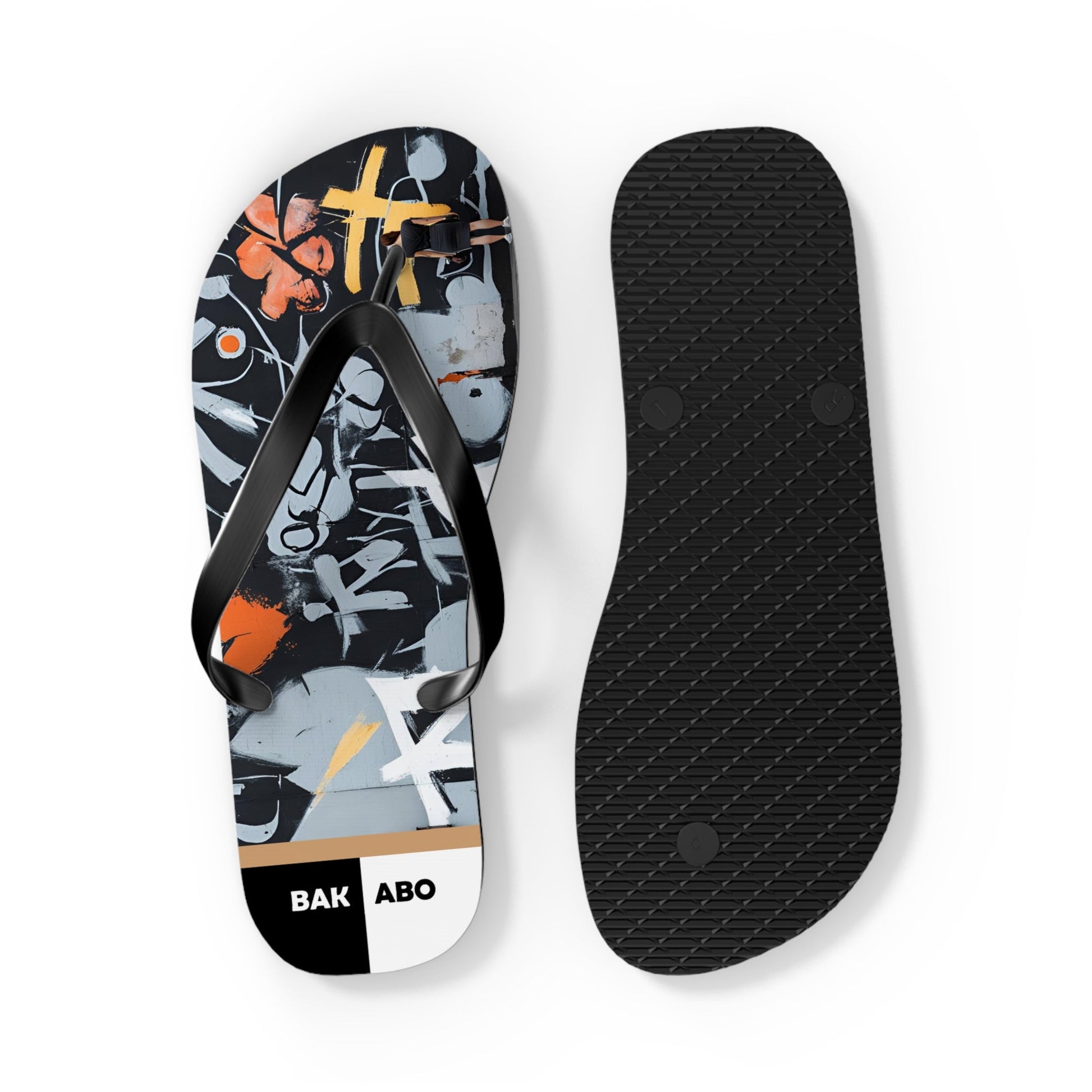 Graffiti Floral Flip Flops — Urban Art Beach Sandals Printify bakabo.club