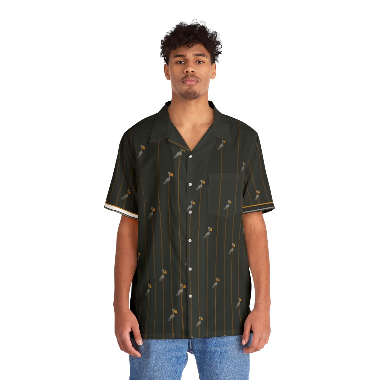 Men's Palm Stripe Hawaiian Shirt – Vintage Tropical AOP Printify bakabo.club