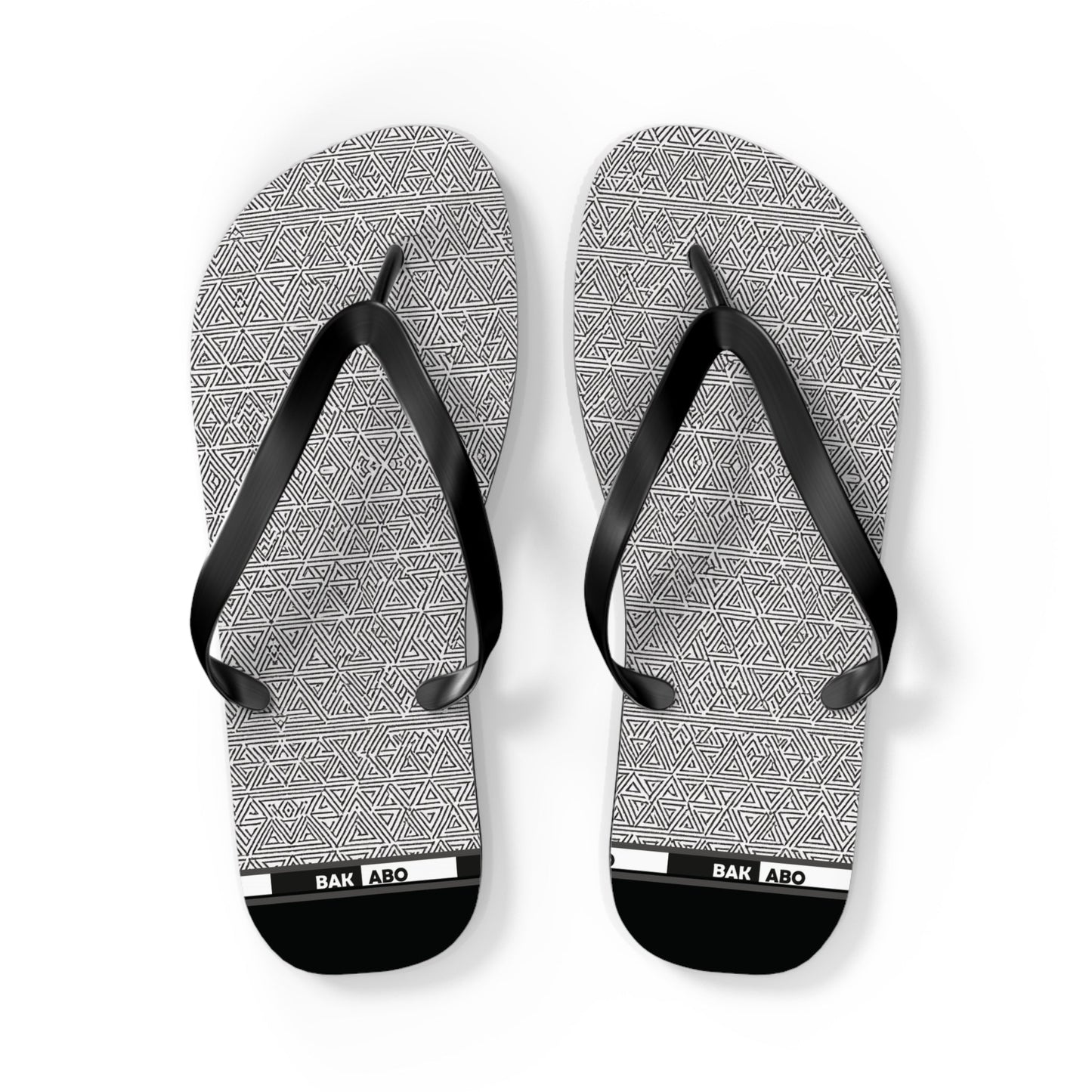 Gray Geometric Pattern Flip Flops – Minimalist Beach Sandals Printify bakabo.club
