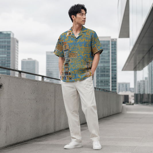 BKS Glyph City Hawaiian Shirt - BKS Glyph Camp Shirt