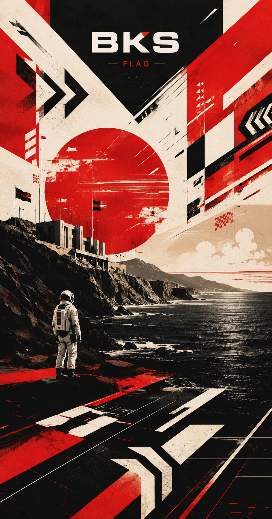 BKS Flag Astro beach towel — poster