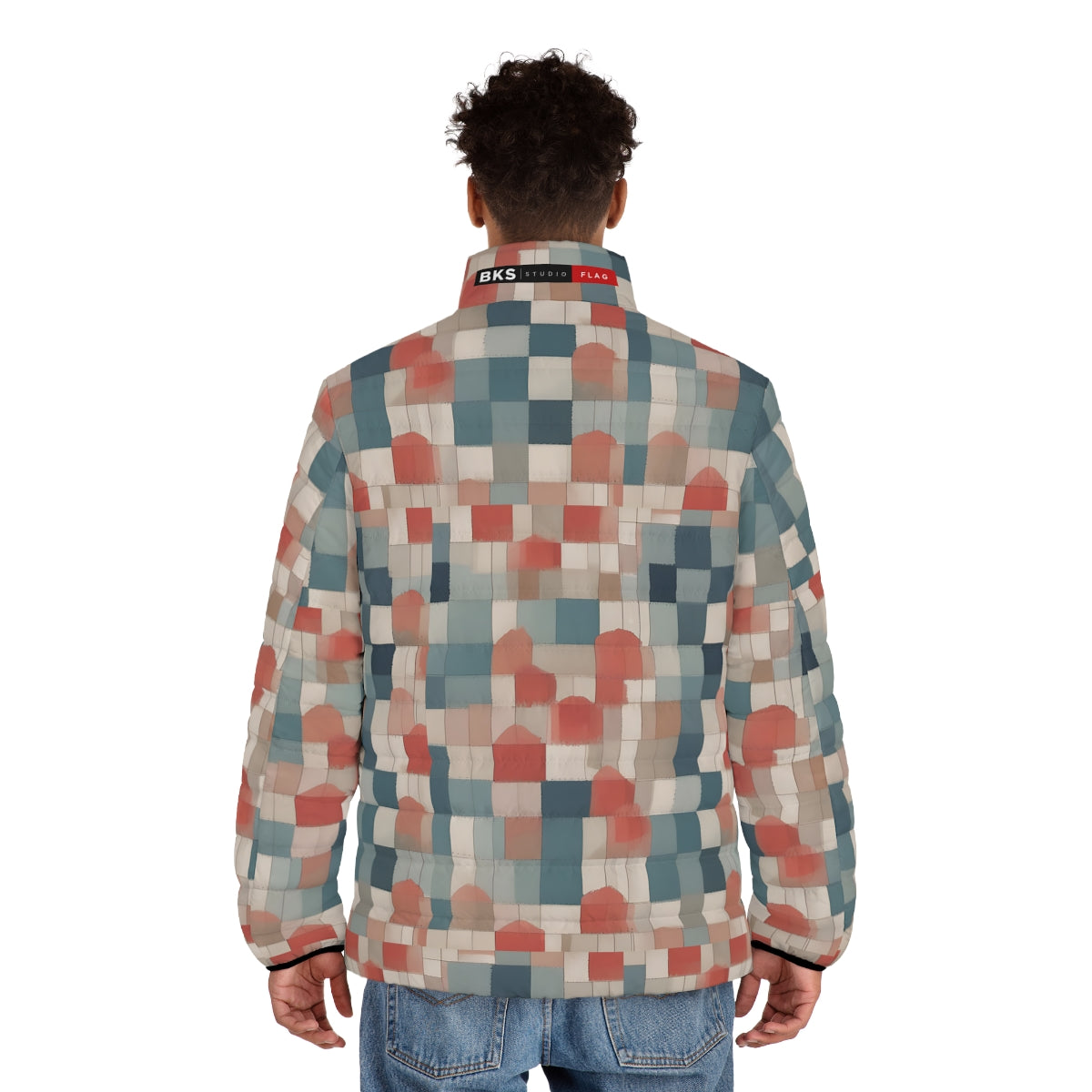 BKS Flag Block Puffer Jacket - worn