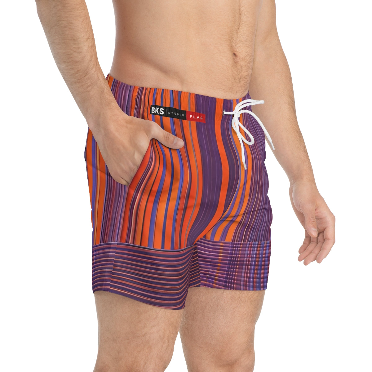 BKS Flag Citrus Swim Trunks - side-person