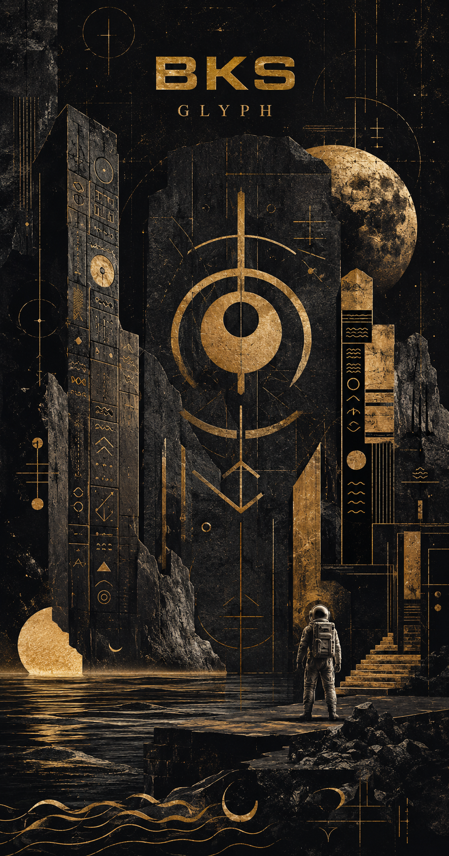 BKS Glyph Astro beach towel — poster