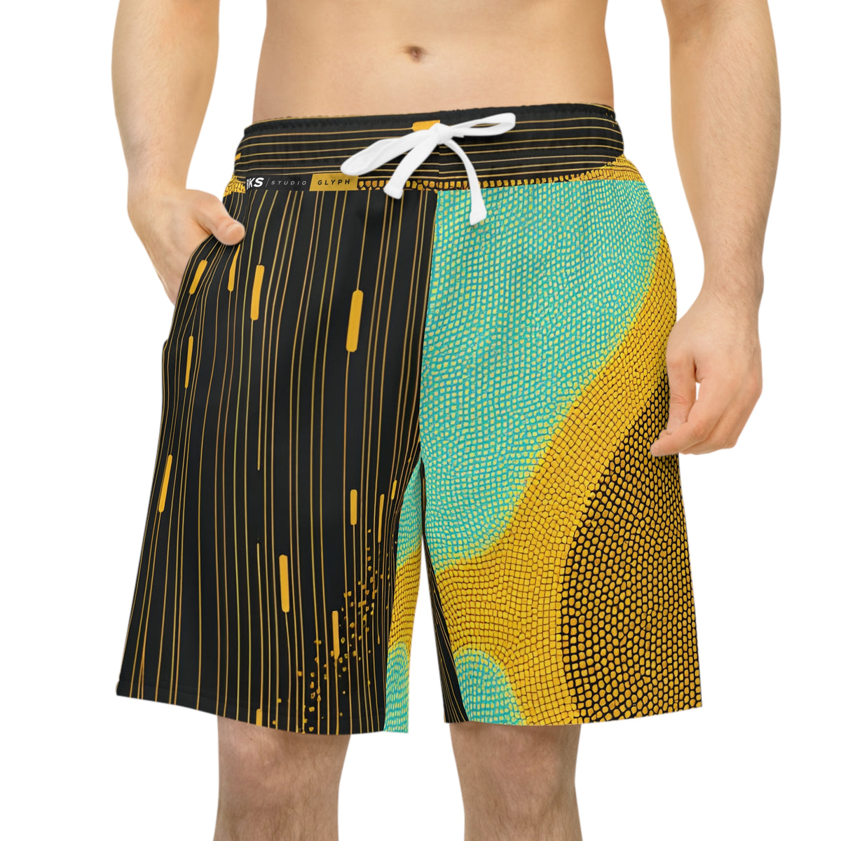 BKS Glyph Cipher™ Athletic Shorts — worn, front