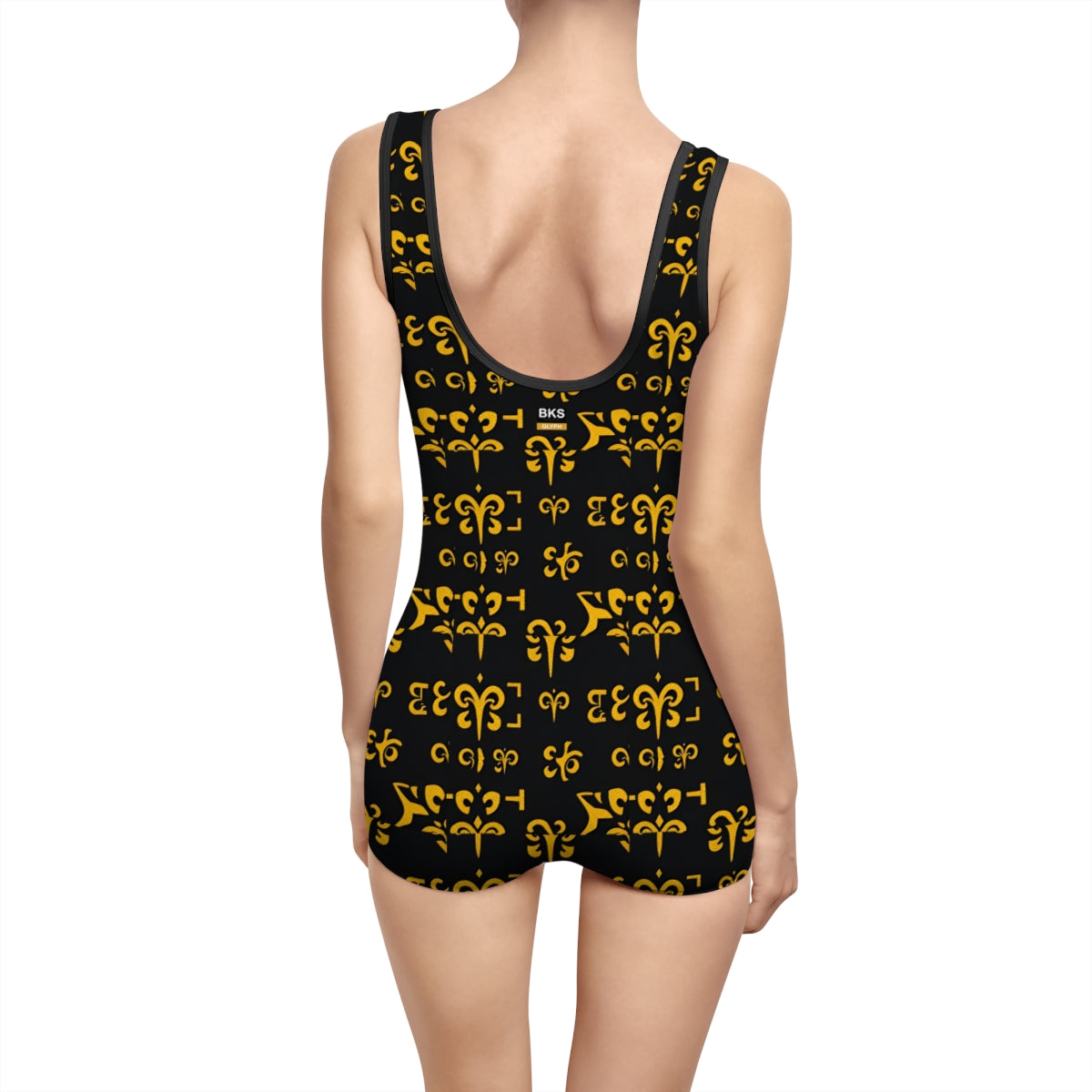 BKS Glyph Cipher Vintage Swimsuit — back view
