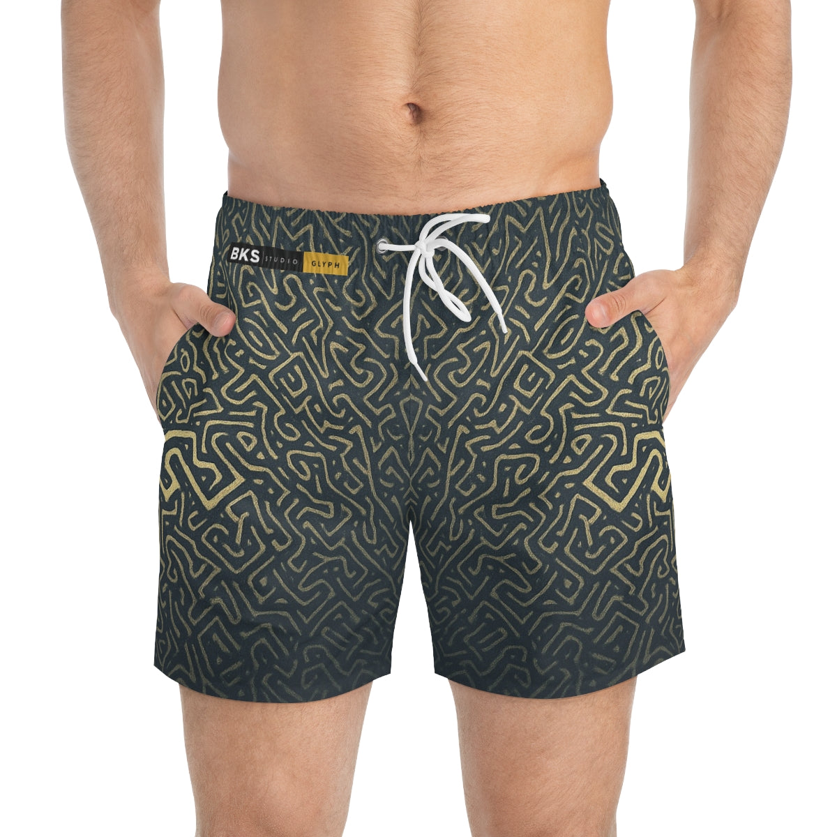 BKS Glyph Flow Swim Trunks - front-person