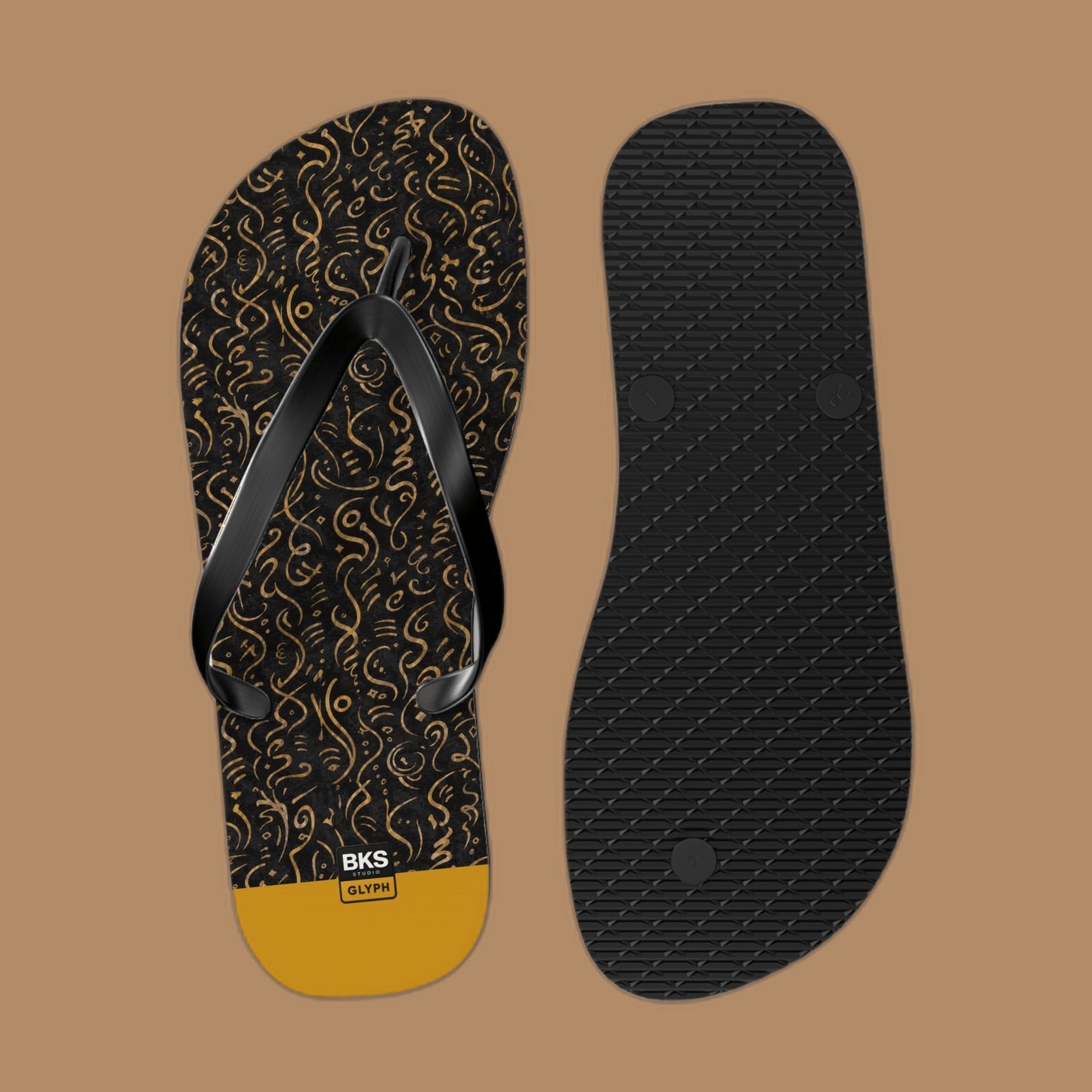 BKS Glyph Mosaic Golden™ Flip Flops