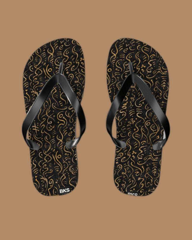 BKS Glyph Mosaic Golden™ Flip Flops