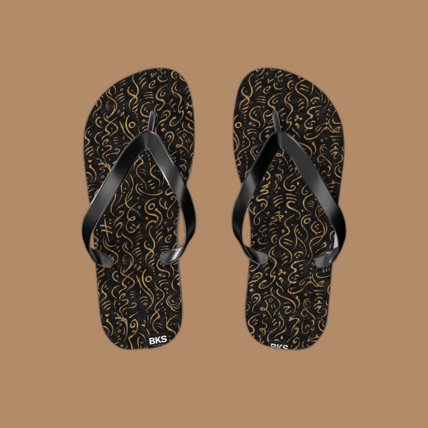 BKS Glyph Mosaic Golden™ Flip Flops