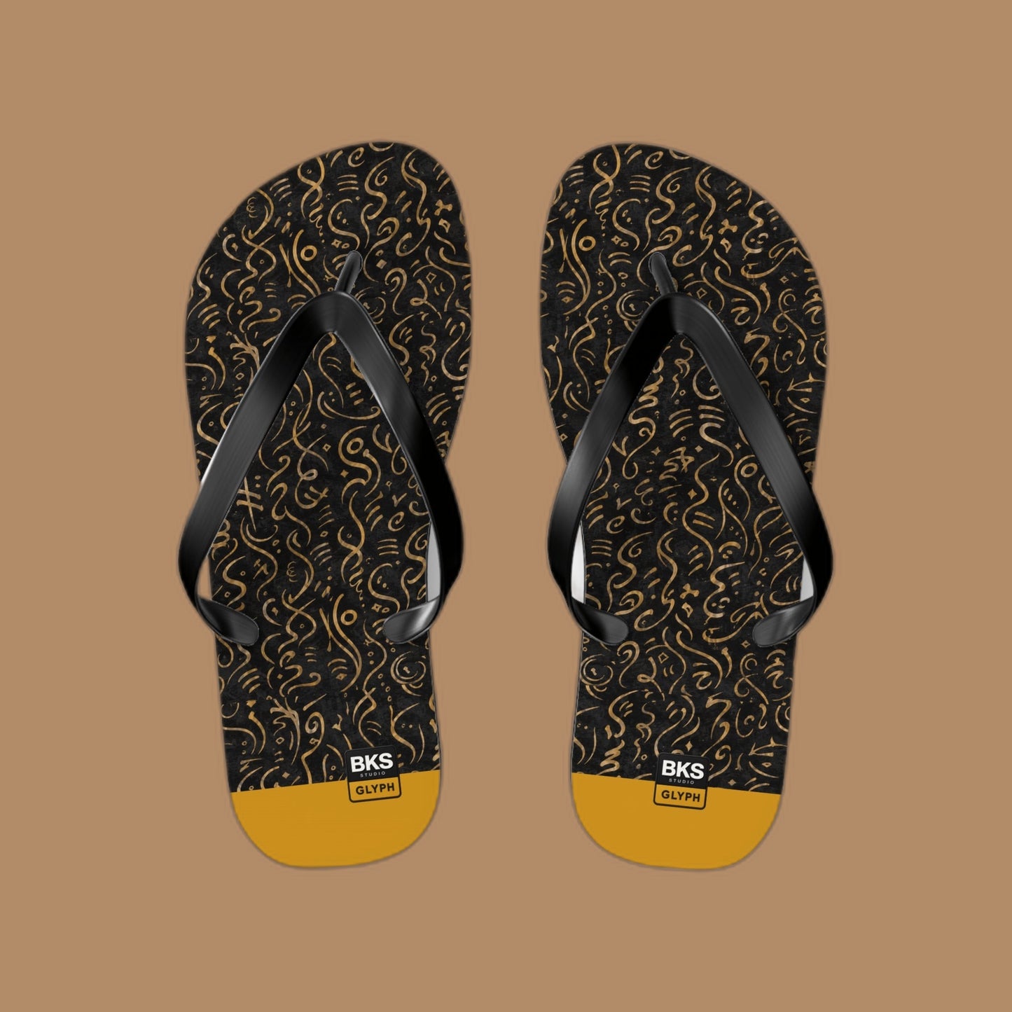 BKS Glyph Mosaic Golden™ Flip Flops