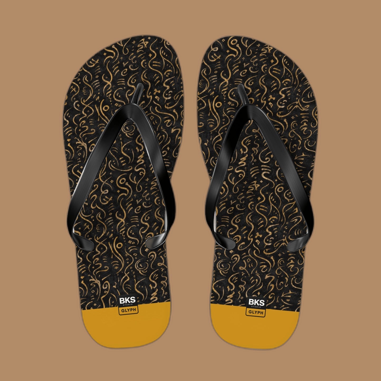 BKS Glyph Mosaic Golden™ Flip Flops