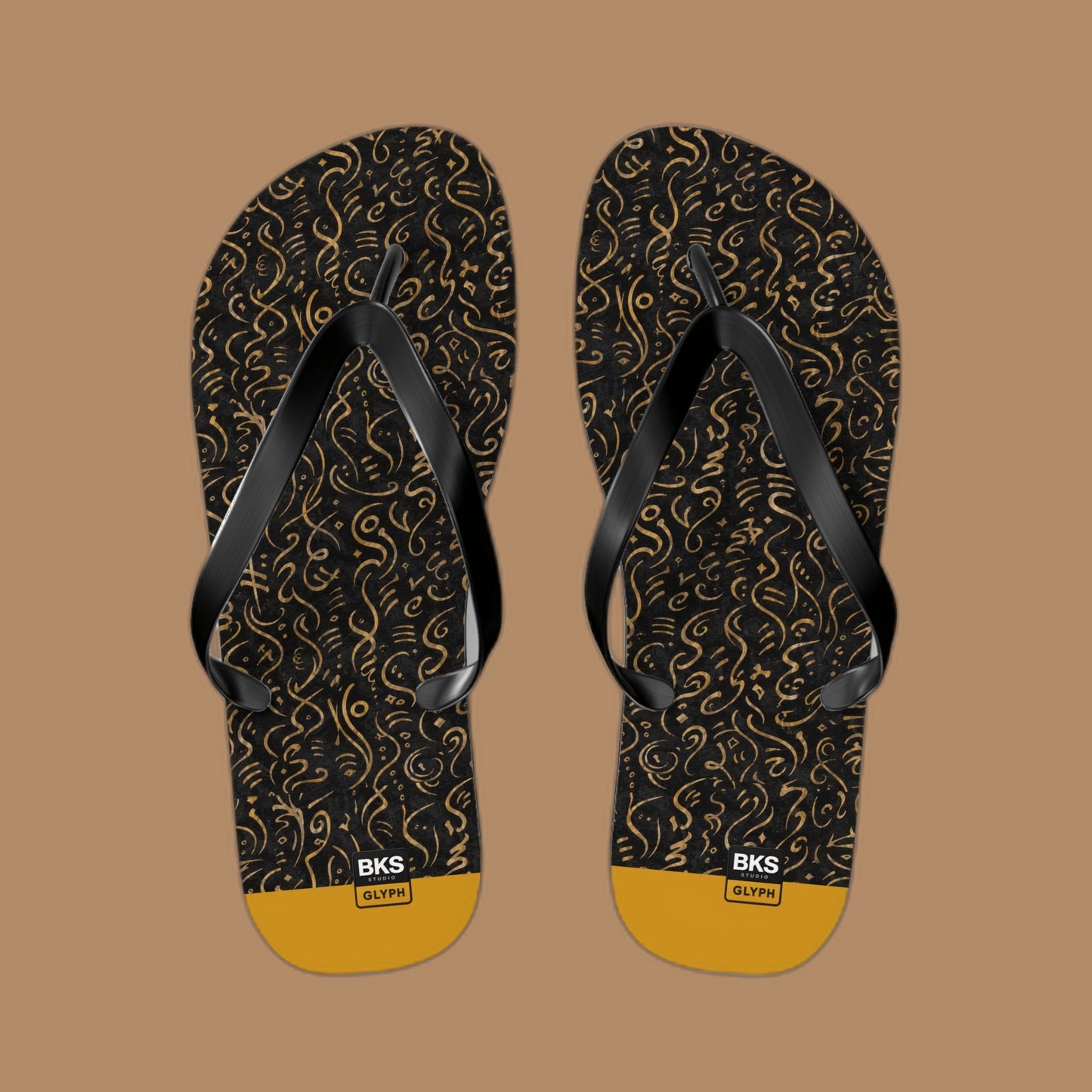 BKS Glyph Mosaic Golden™ Flip Flops