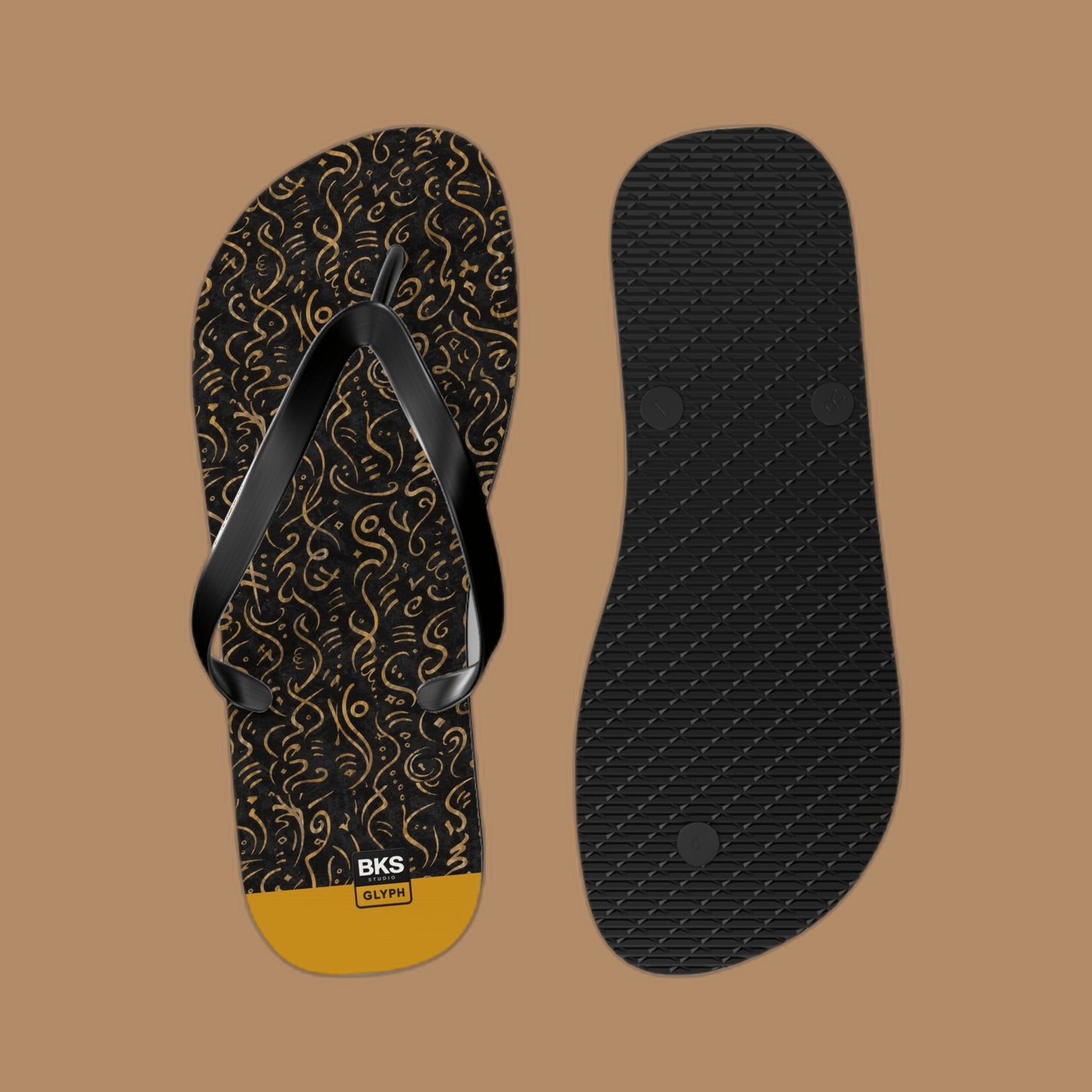 BKS Glyph Mosaic Golden™ Flip Flops