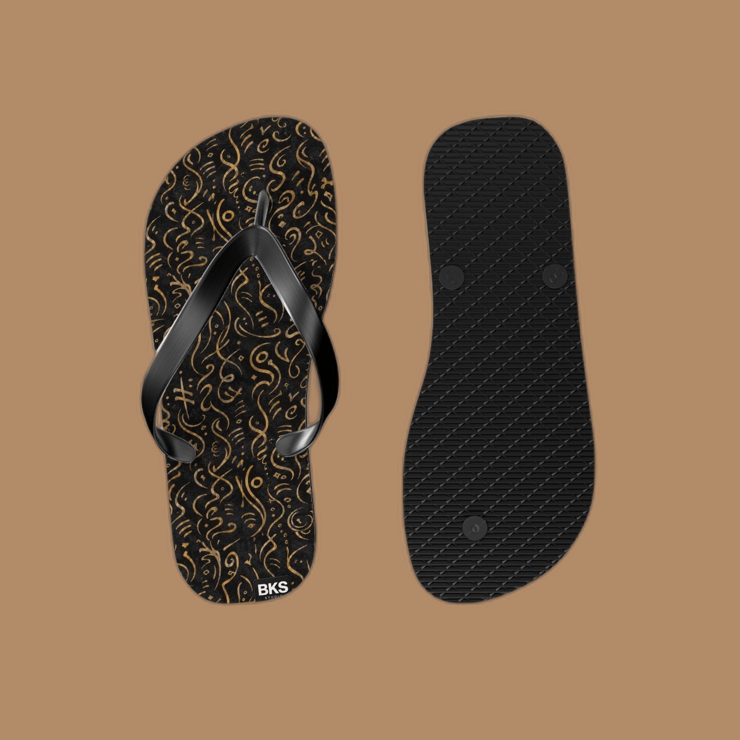 BKS Glyph Mosaic Golden™ Flip Flops