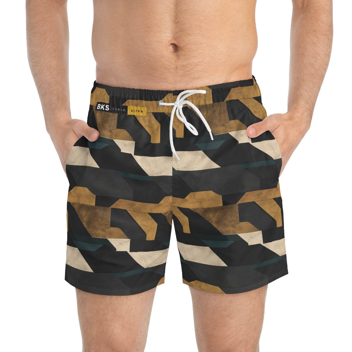 BKS Glyph Quill Swim Trunks - front-person
