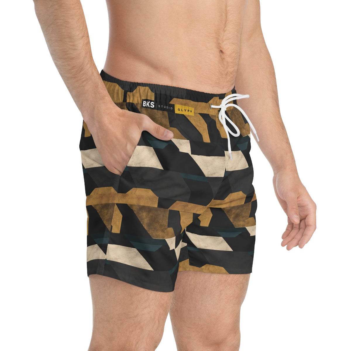 BKS Glyph Quill Swim Trunks - side-person