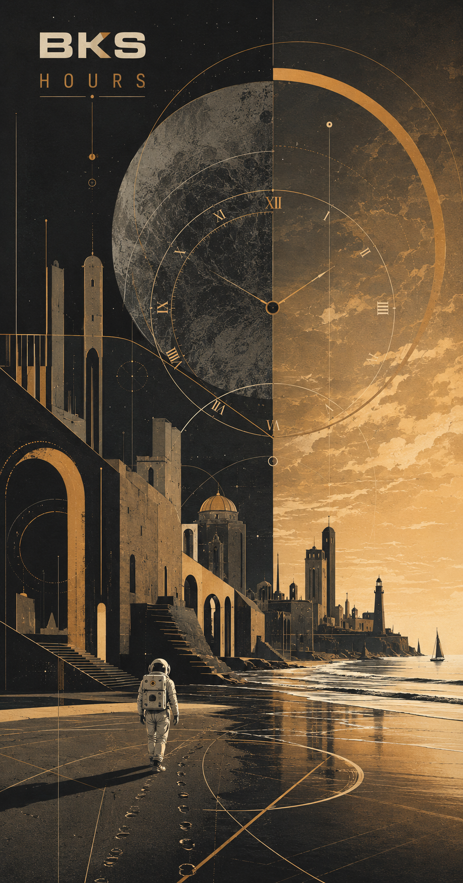 BKS Hours Astro beach towel — poster