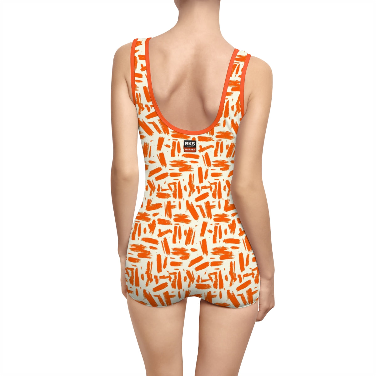 BKS Marker Trace™ Vintage Swimsuit — Orange, back view