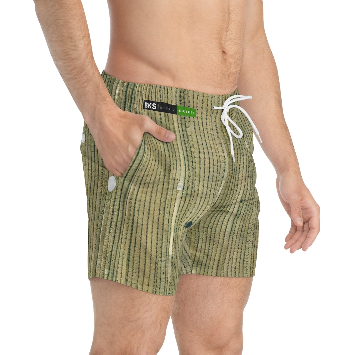 BKS Origin Green Bamboo Swim Trunks - side-person