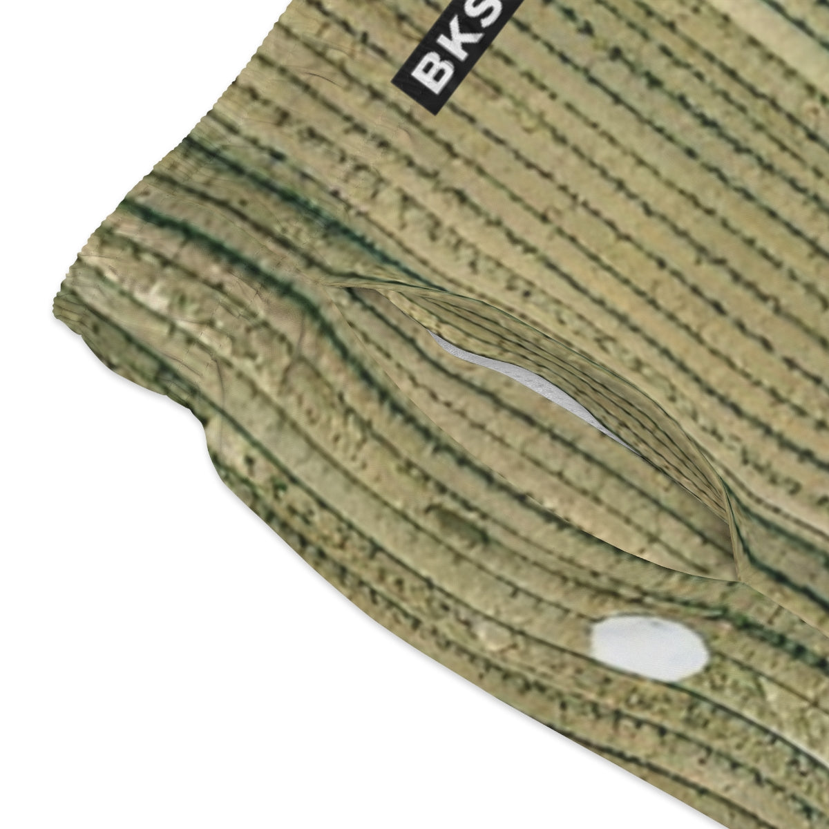 BKS Origin Green Bamboo Swim Trunks - close-up
