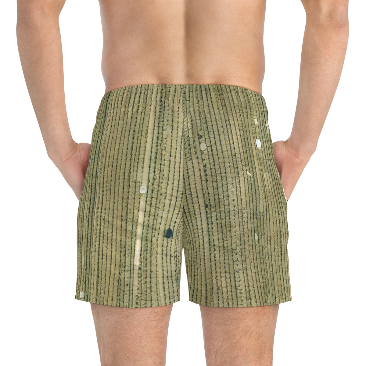 BKS Origin Green Bamboo Swim Trunks - back-person