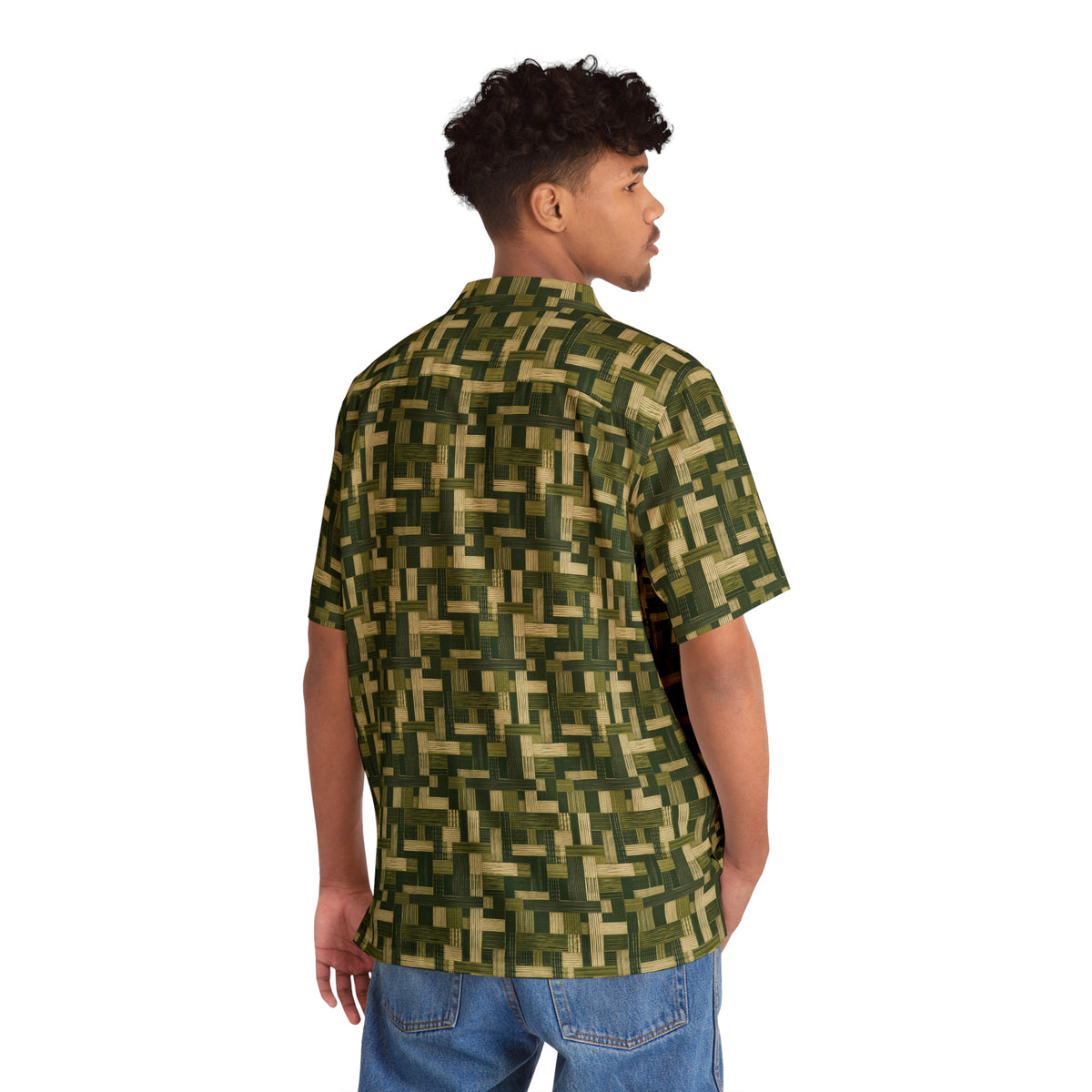 BKS Origin Pelican™ Hawaiian Shirt — worn, back