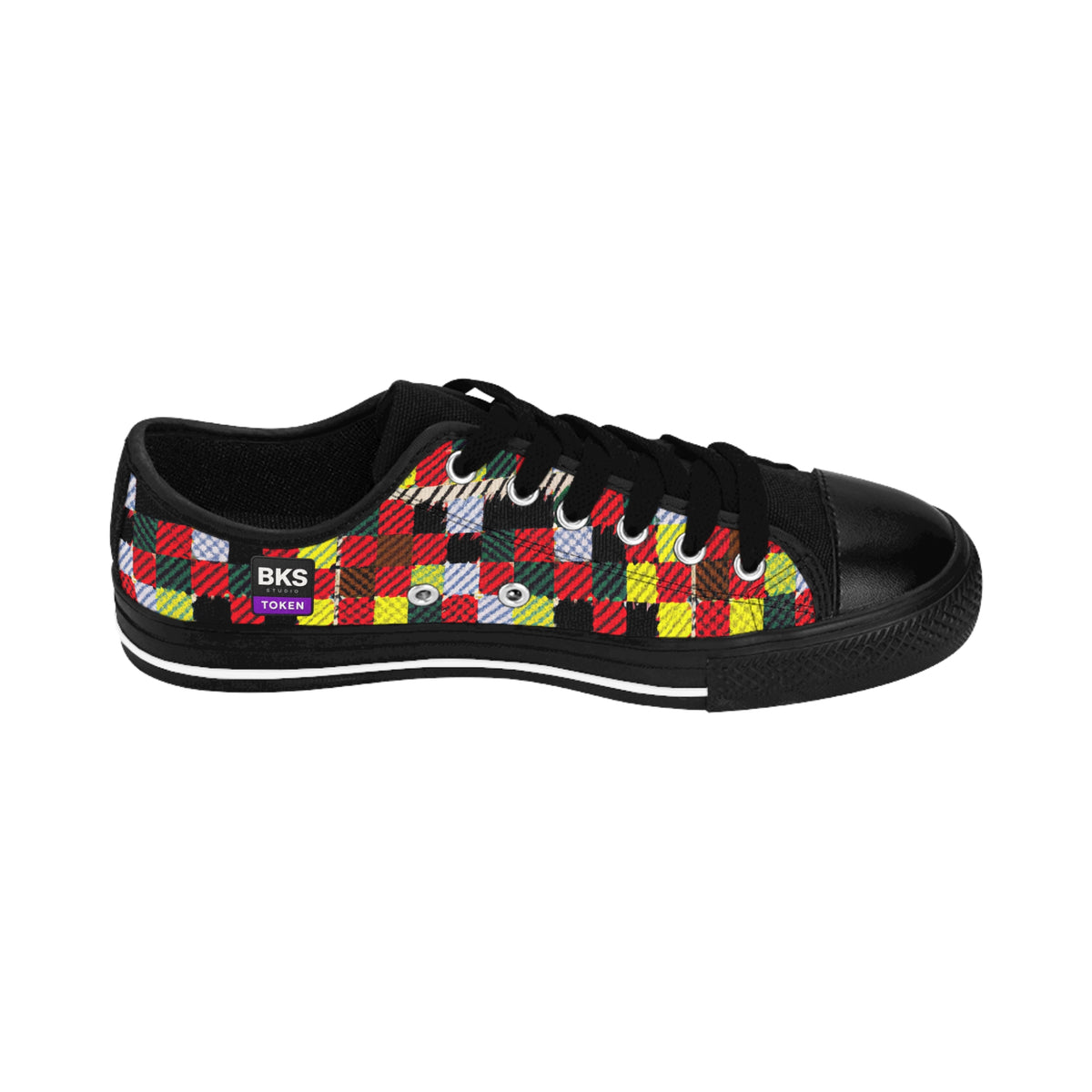 BKS Token Checkerboard Yellow™ Sneakers — left shoe, inner side