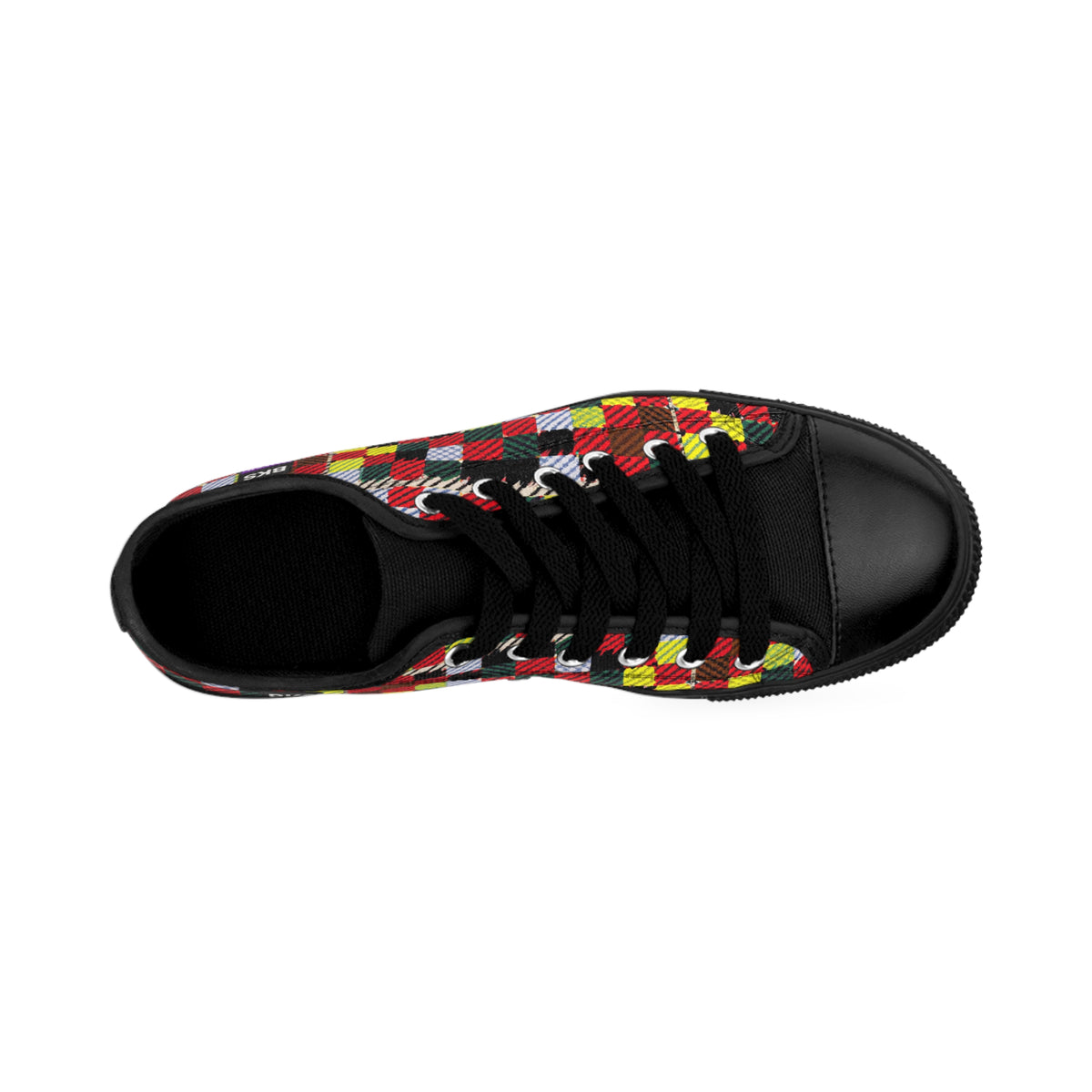 BKS Token Checkerboard Yellow™ Sneakers — left shoe, top