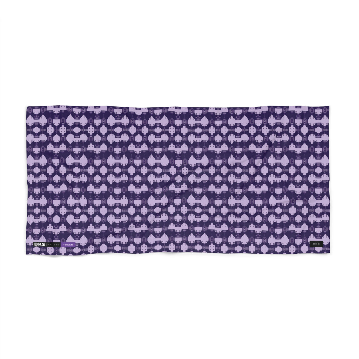 BKS Token Grid™ Beach Towel — front, 36 in × 72 in